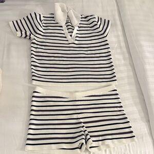 Rhythm Knit Set- Navy and White